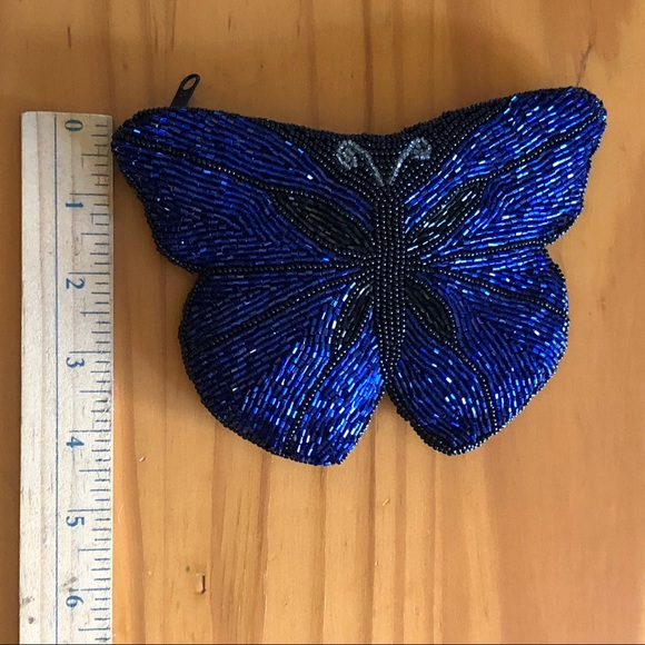 Vintage Neiman Marcus blue butterfly coin purse - Picture 9 of 9